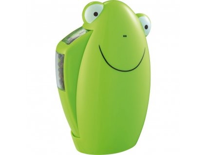 Zelený mechanický mlýnek na sůl nebo pepř Animills s designem žáby.