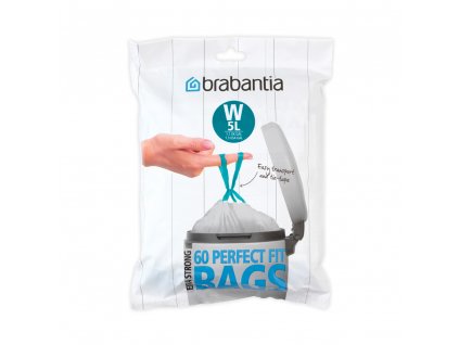 PerfectFit Bags, Dispenser, W, 5L, 60pcs White 8710755116827 Brabantia 1000x1000px 7 NR 10577