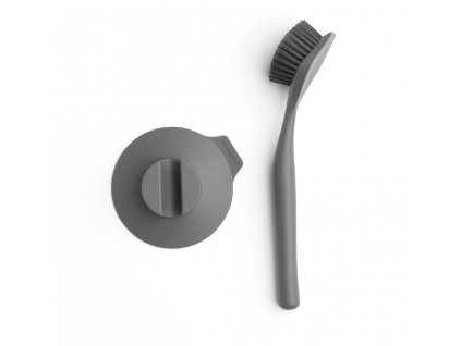 Dish Brush with Suction Cup Holder Dark Grey 8710755117589 Brabantia 1024x1024px E NR 12706