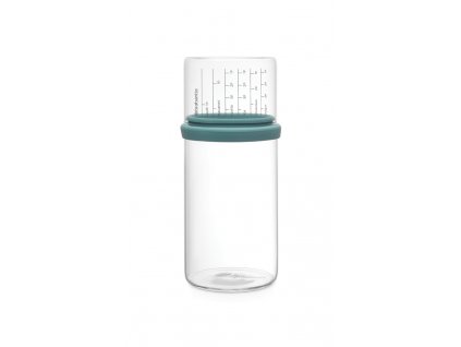 Glass Storage Jar with Measuring Cup, 1L Mint 8710755290244 Brabantia 622x1024px E NR 10755