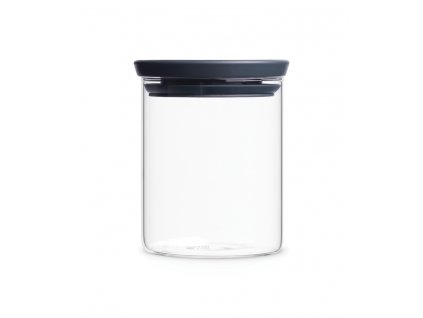 Stackable Glass Jar, 0.6L Dark Grey 8710755298288 Brabantia 884x1024px E NR 1814