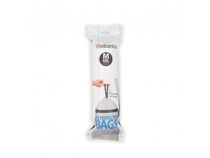 PerfectFit Bags, Code M, 60L, 10 pcs White 8710755126901 Brabantia 96dpi 1000x1000px 7 NR 15938