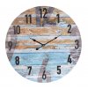 Dřevěné nástěnné hodiny Clock 60cm, tyrkysová