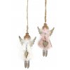 Vánoční závěsná dekorace Anděl, set 2ks anděl se srdcem