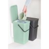 Sort & Go Built in Bin, 2 x 16L Jade Green Grey 8710755214462 Brabantia 96dpi 1000x1000px 7 NR 25802