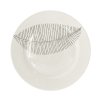 Mělký talíř Fine Lines, bílá s šedým dekorem, materiál porcelán, ø 27 cm, vhodné do myčky i mikrovlnné trouby.