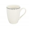 Hrnek - na čaj a kávu, barva bílá s černým dekorem, materiál porcelán, objem 350 ml, vhodné do myčky i mikrovlnné trouby.