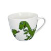 Dětský šálek Dino - objem 220 ml, materiál porcelán, barva bílá, zelený dekor dinosaura.