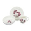 Dětský jídelní set Pony, 3 ks - talíř ø 20cm, miska ø 14cm, šálek o objemu 220 ml, materiál porcelán, barva bílá, růžový dekor poníka.