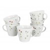 Hrnek Botanic - na čaj, sada 6 ks,  objem 250 ml, materiál porcelán, barva porcelánu bílá, dekor lučních květů.