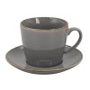 Šálek s podšálkem Time, šedý, keramika, objem 350 ml.