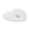 Talíř Srdce Koleda – porcelán, velikost 20 x 20 cm, výška 2,5 cm, barva bílá/červená/šedá, tvar srdce.