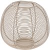 Dekorativní kovový svícen Sphere v béžové barvě, průměr 19 cm a výška 15 cm, v pozadí další barevné varianty – bílá, hnědá a černá.