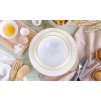 sada taliru bily porcelan linea yellow zlata linka miska pribory luis