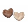 Set 2ks – Dřevěná dekorace Srdce, 10 cm, světlé a tmavé, Paulovnie