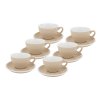 Sada 6 kusů profesionálních silnostěnných šálků na cappuccino Roma 180 ml s podšálky v jemné barvě slonové kosti.