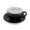 Černý latte šálek Roma 250 ml s podšálkem a vnitřním valentýnským symbolem nekonečné lásky