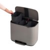 Bo Pedal Bin, 3 x 11L Mineral Concrete Grey 8710755121524 Brabantia 1000x1000px 7 NR 13011