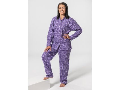Andrea 62 damske flanelové pyžamo bavlna