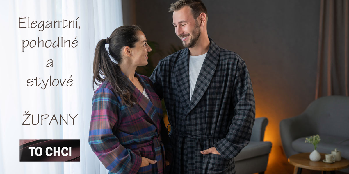 Pánský a dámský flanelový župan