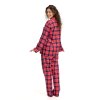 Kristyna 74a damske flanelove pyzamo bavlna