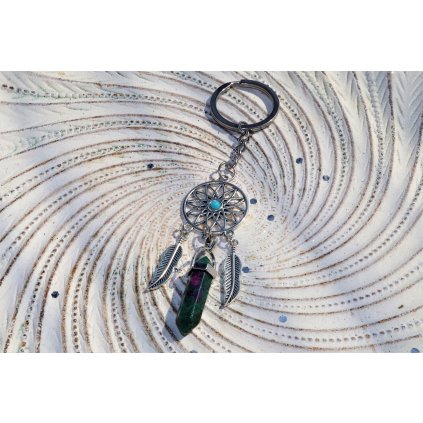 Přívěsek na klíče - rubín v zoisitu