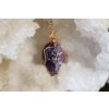 Přívěsek na klíče - surový ametyst