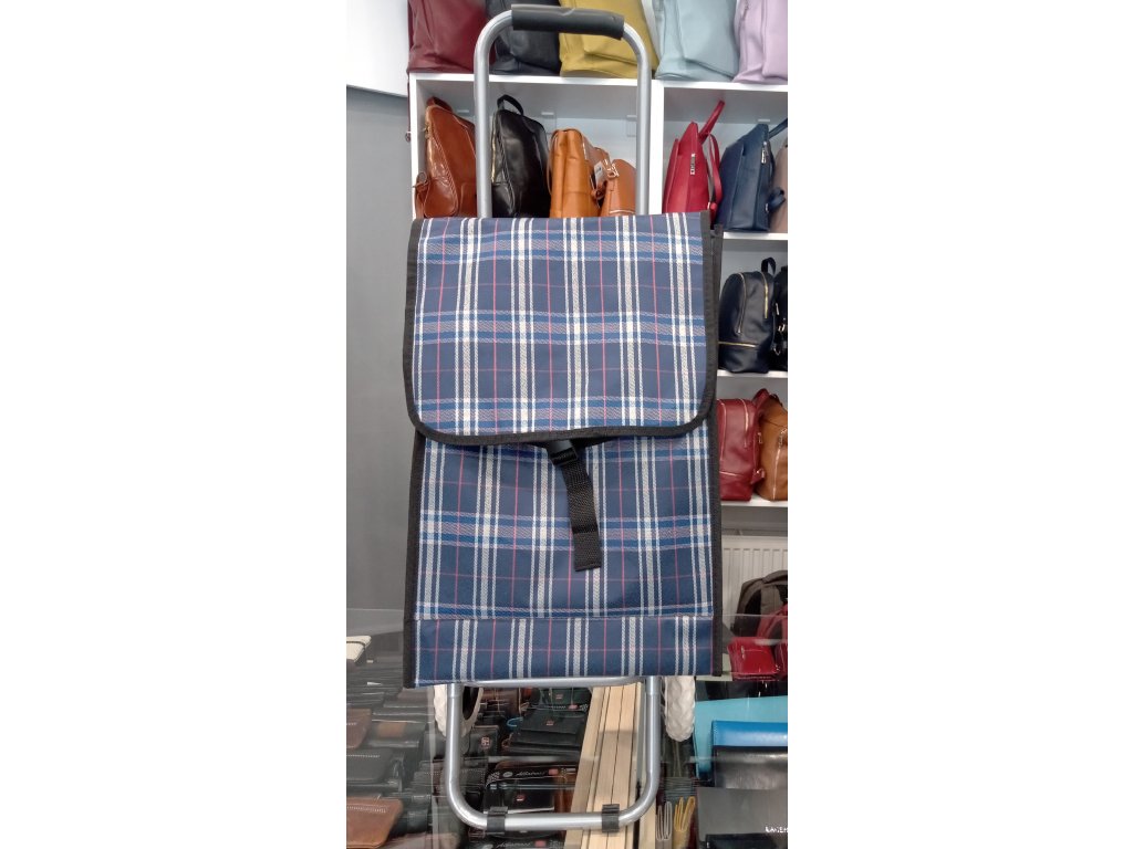 Nákupní taška na kolečkách malá - modrá