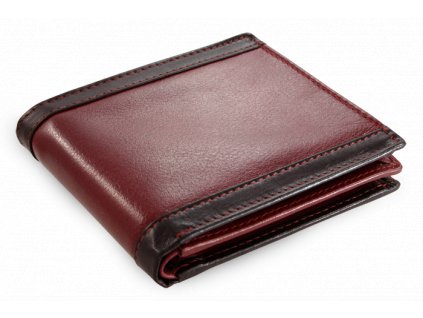 Pánská kožená peněženka - černočervená