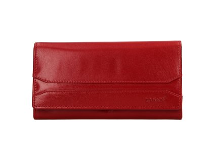 Dámská kožená peněženka Lagen - červená/ lesk