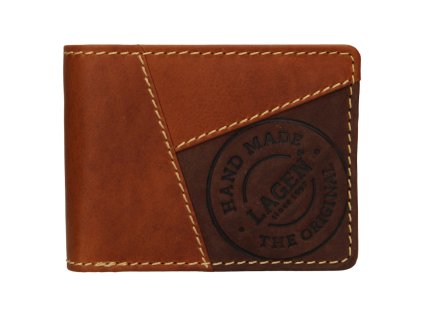 Pánská kožená peněženka Lagen - rezavá/ logo