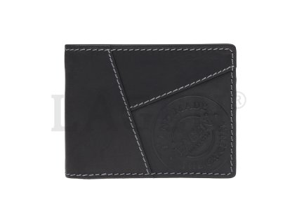 51148 blkPánská kožená peněženka Lagen - černá/ logo