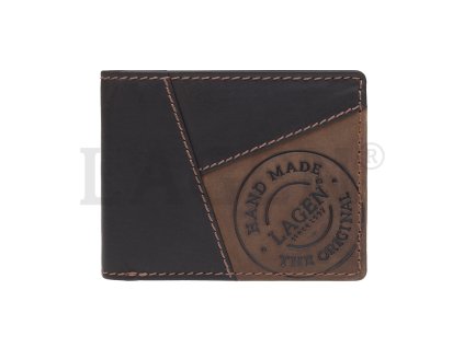 Pánská kožená peněženka Lagen - hnědá/ logo