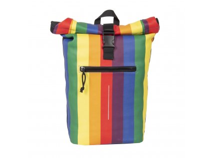 Unisex batoh New Rebels Rainbow je faktická ukázka možností, které tato inovativní značka využívá. Tarpaulin nabízí velké množství barev a dokonce i přenos fotografie na daný výrobek, jako tomu je v nabízené Art kolekci. Uspořádání batohu je klasické, jak u jejich roll top batohů bývá. Jeden hlavní prostor s přihrádkou na notebook, zabezpečenou pružným páskem a jednu přihrádka se zipem do podšívky. Záda a popruhy jsou polstrovány prodyšnou síťovinou a zipy jsou vyhotoveny v moderním, silnějším plastovém provedení. Jedna taková přihrádka se zipem je na přední straně batohu pod plastovou sponou. Jeho rozměry jsou 30 x 12 x 43 cm.  Materiál  Polyurethan  Značky  New Rebels