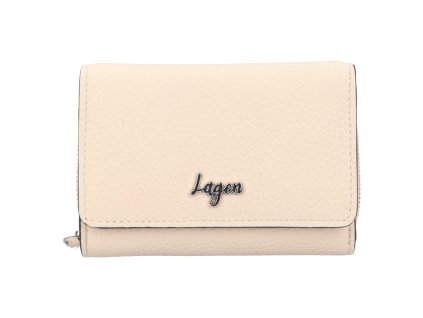 Dámská kožená peněženka Lagen - krémová