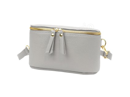 Kožená dámská ledvinka MiaMore - šedá