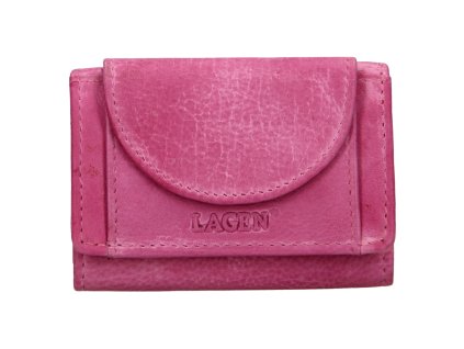 Dámská kožená mini peněženka Lagen - fuchsia