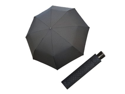 Pánský skládací deštník Mini Fiber - černý/ vzor