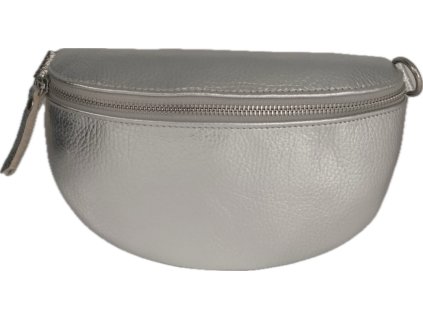 Kožená ledvinka dámská 7111 - stříbrná