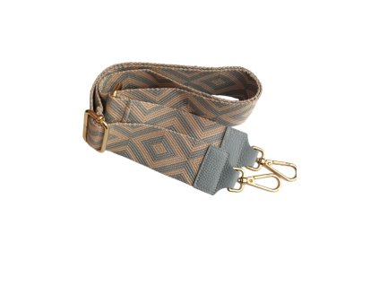 Popruh na kabelku vzorovaný - modrý