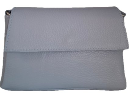 Dámská kožená crossbody kabelka s klopou - Sv.modrá