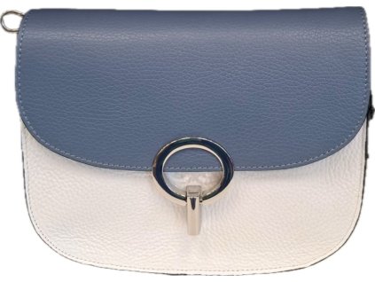 Dámská kožená crossbody kabelka Vera pelle 2527 - modrá