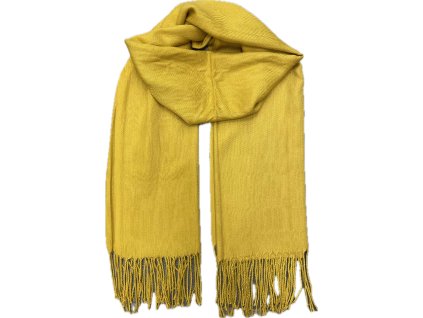 Dámská kašmírová šála 15-01 - žlutá