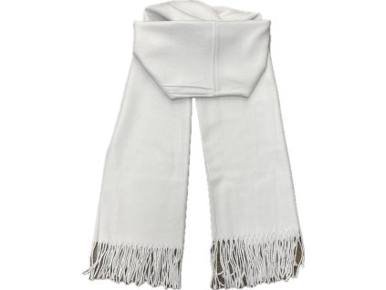 Dámská kašmírová šála 15-01 - bílá