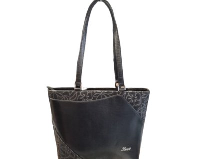 Dámská kabelka Karen Edda - černá s květy