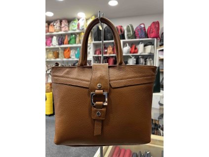 Dámská kožená kabelka Vera Pelle 1519 - hnědá