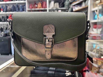 Dámská kožená crossbody kabelka Vera Pelle 8332 - zelená
