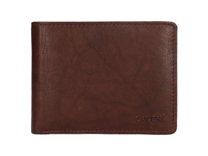 Pánská kožená peněženka Lagen V-73 - tmavě hnědá
