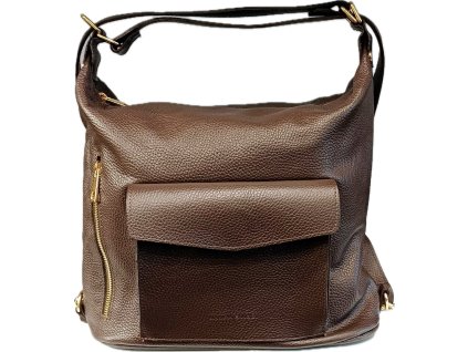 Dámský kožený kabelkobatoh Laura Biaggi TS5450 - hnědý