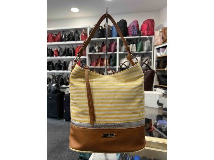 Dámská kabelka David Jones 66677 - hnědá/ žlutá